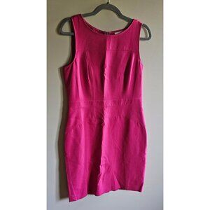 Hot pink stretch unlined tank dress Loft Sz 8